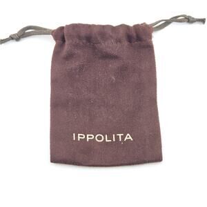 Ippolita Jewelry Pouch Dust Bag Faux Suede Drawstring Brown Gold